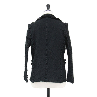 カリフラワー プリーツ テーラード ジャケット / フリル レース 長袖 シワ加工