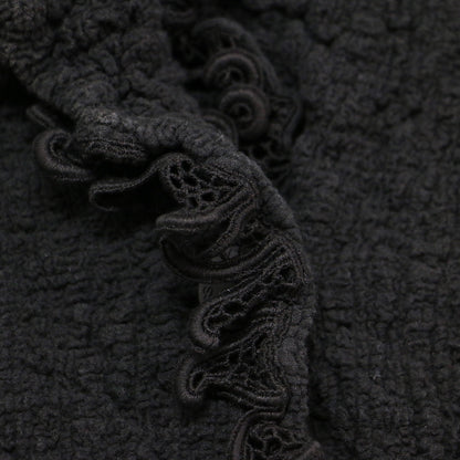 カリフラワー プリーツ テーラード ジャケット / フリル レース 長袖 シワ加工