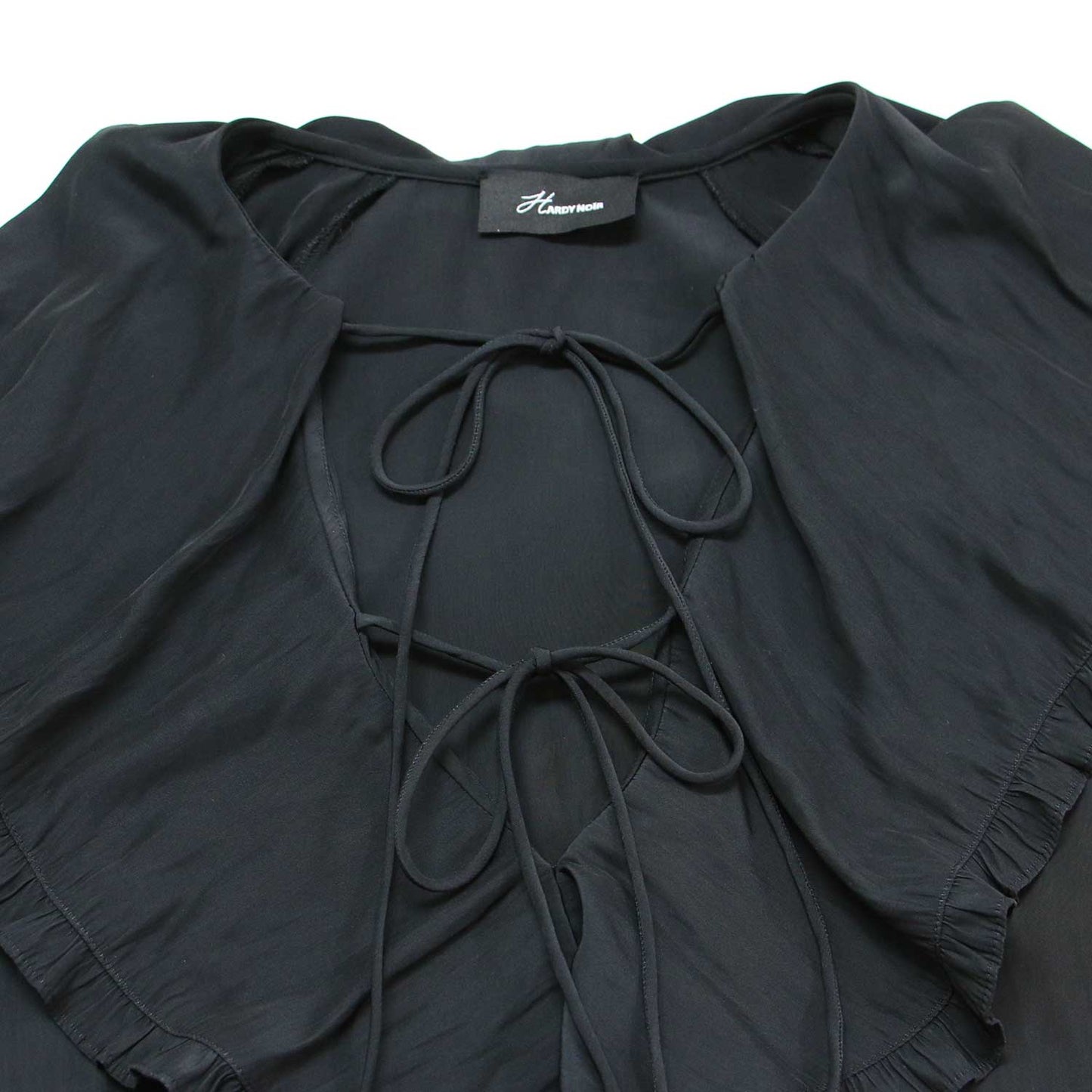 ビンテージ デシンフリル ブラウス / 長袖 ビッグカラー Vネック