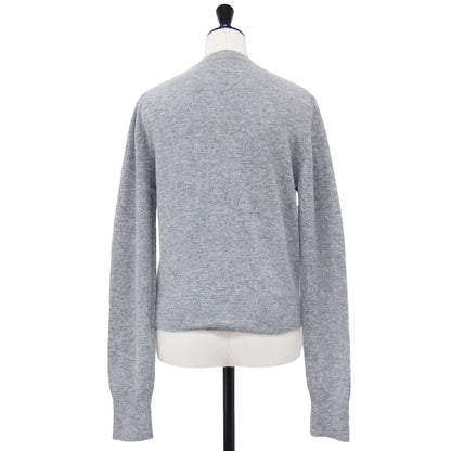 カシミヤ ブレンド ラウンドネック カーディガン / CASHMERE BLENDED CARDIGAN ROUND NECK ニット 長袖 FLOWER MARDI フラワー 刺繍