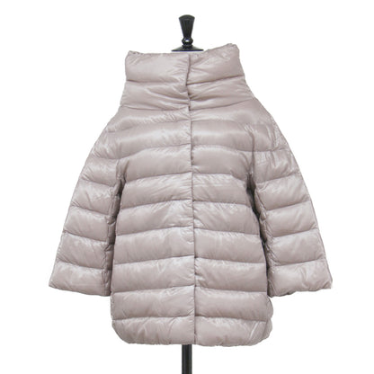 アミンタ キルティング ダウンジャケット / Aminta 7分袖 ファネルネック スナップボタン