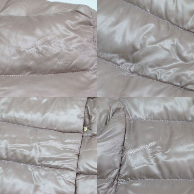 アミンタ キルティング ダウンジャケット / Aminta 7分袖 ファネルネック スナップボタン