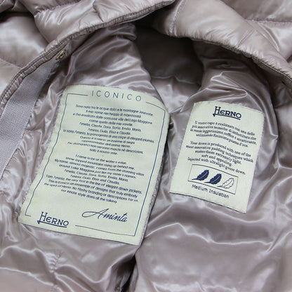 アミンタ キルティング ダウンジャケット / Aminta 7分袖 ファネルネック スナップボタン