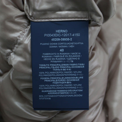 アミンタ キルティング ダウンジャケット / Aminta 7分袖 ファネルネック スナップボタン