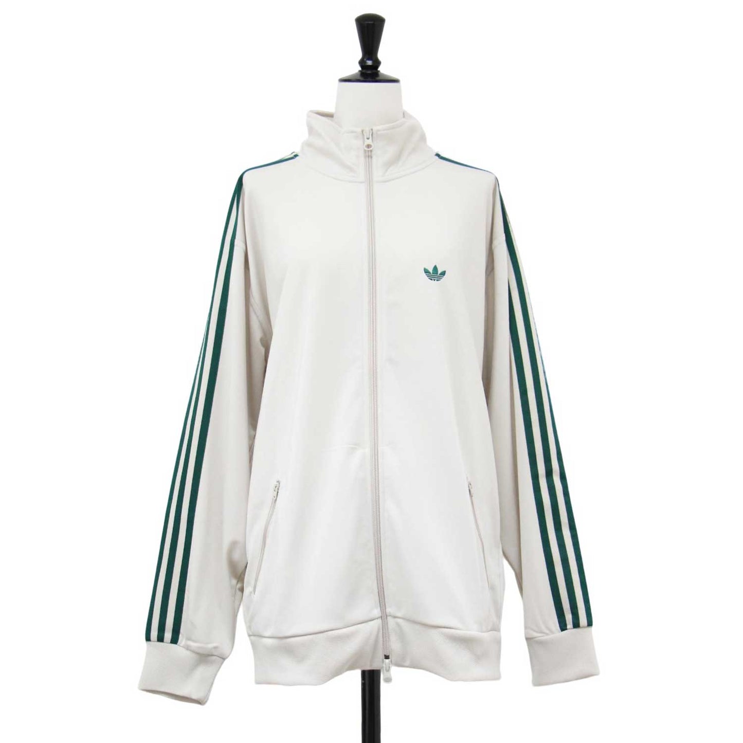 トラックジャケット JD5266 / ジャージ スリーストライプス トレフォイル ジップアップ Bliss Collegiate Green 定番
