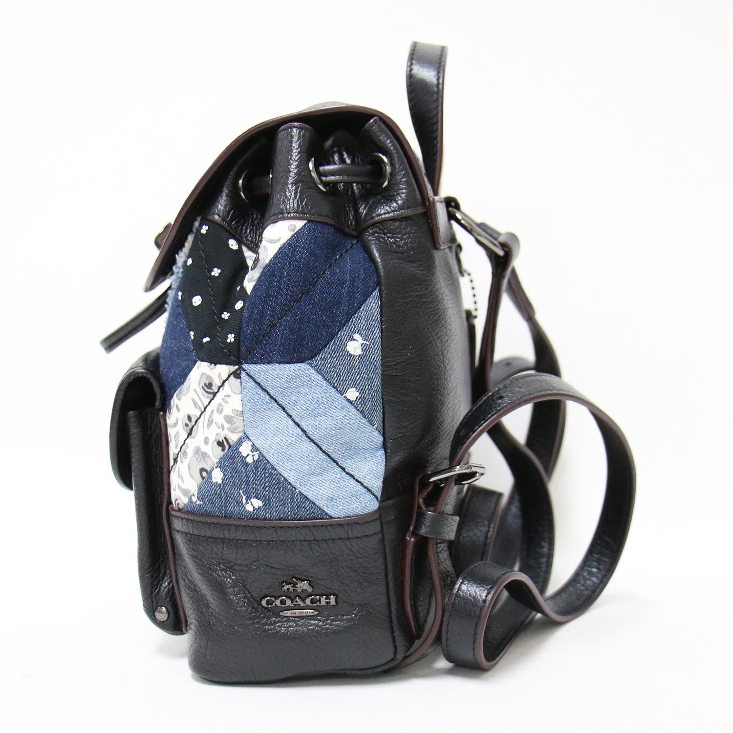 COACH (コーチ) パッチワーク キルティング レザー ミニ リュック  