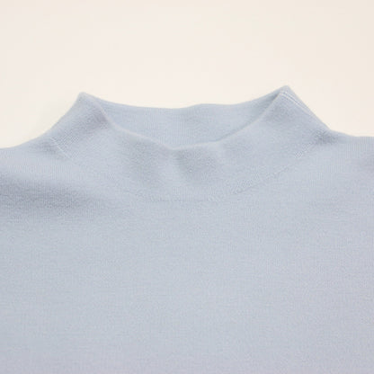 24秋冬 モックネック クロップド プルオーバー / RAVEL/MAURICE ニット 長袖 ストレッチ ウール