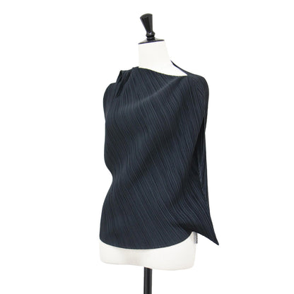 リーフ 斜めプリーツ トップス PP53-JK711 / ブラウス ノースリーブ 葉っぱ 変型