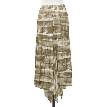 グラフィックプリント プリーツ スカート / ウエストゴム 総柄 変形