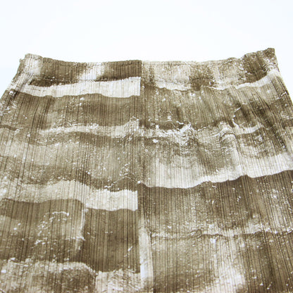 グラフィックプリント プリーツ スカート / ウエストゴム 総柄 変形