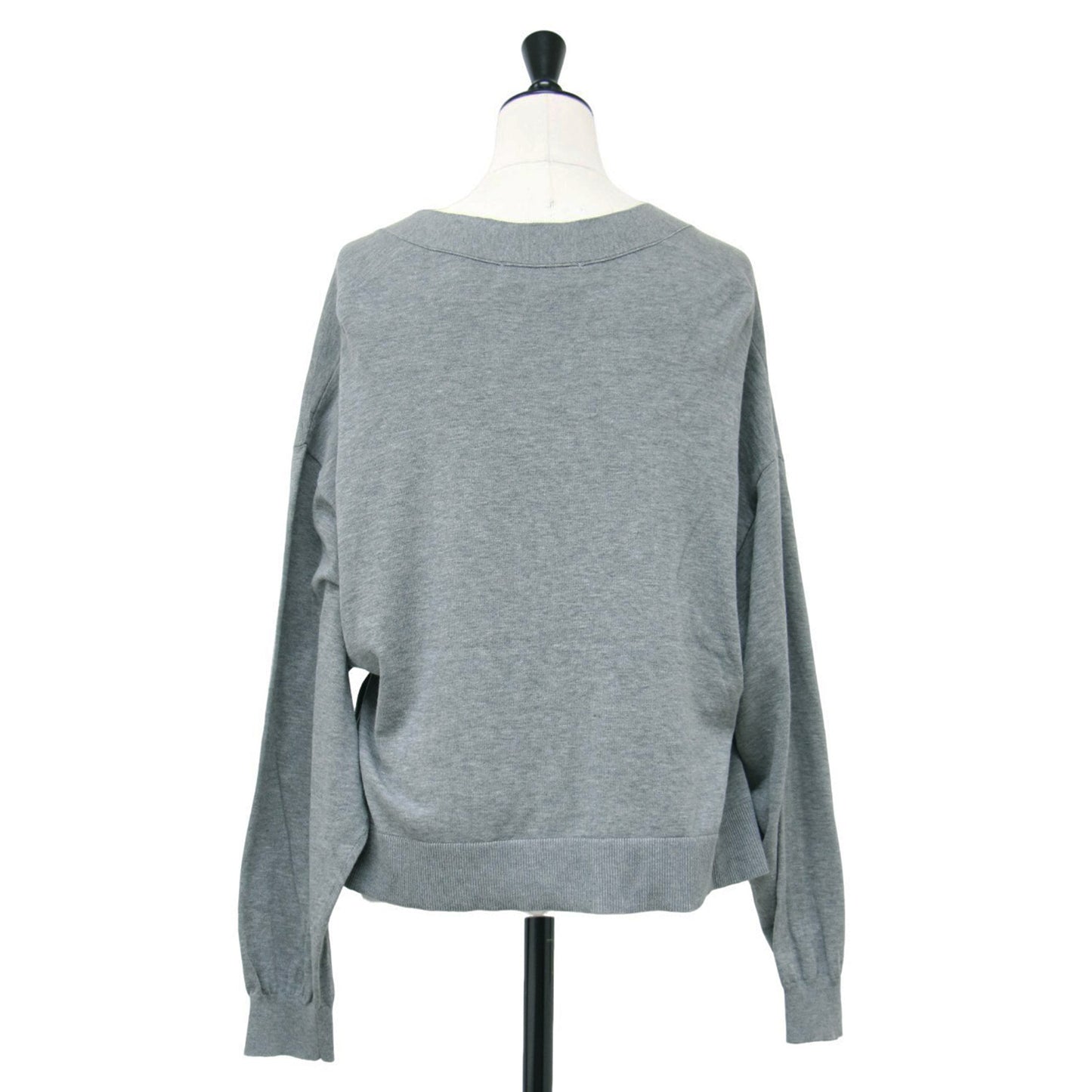 24春夏 ウェーブ ドレープ カーディガン / WAVE DRAPE CARDIGAN ニット 長袖 Vネック クロップド丈 コットン