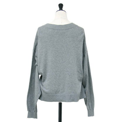 24春夏 ウェーブ ドレープ カーディガン / WAVE DRAPE CARDIGAN ニット 長袖 Vネック クロップド丈 コットン