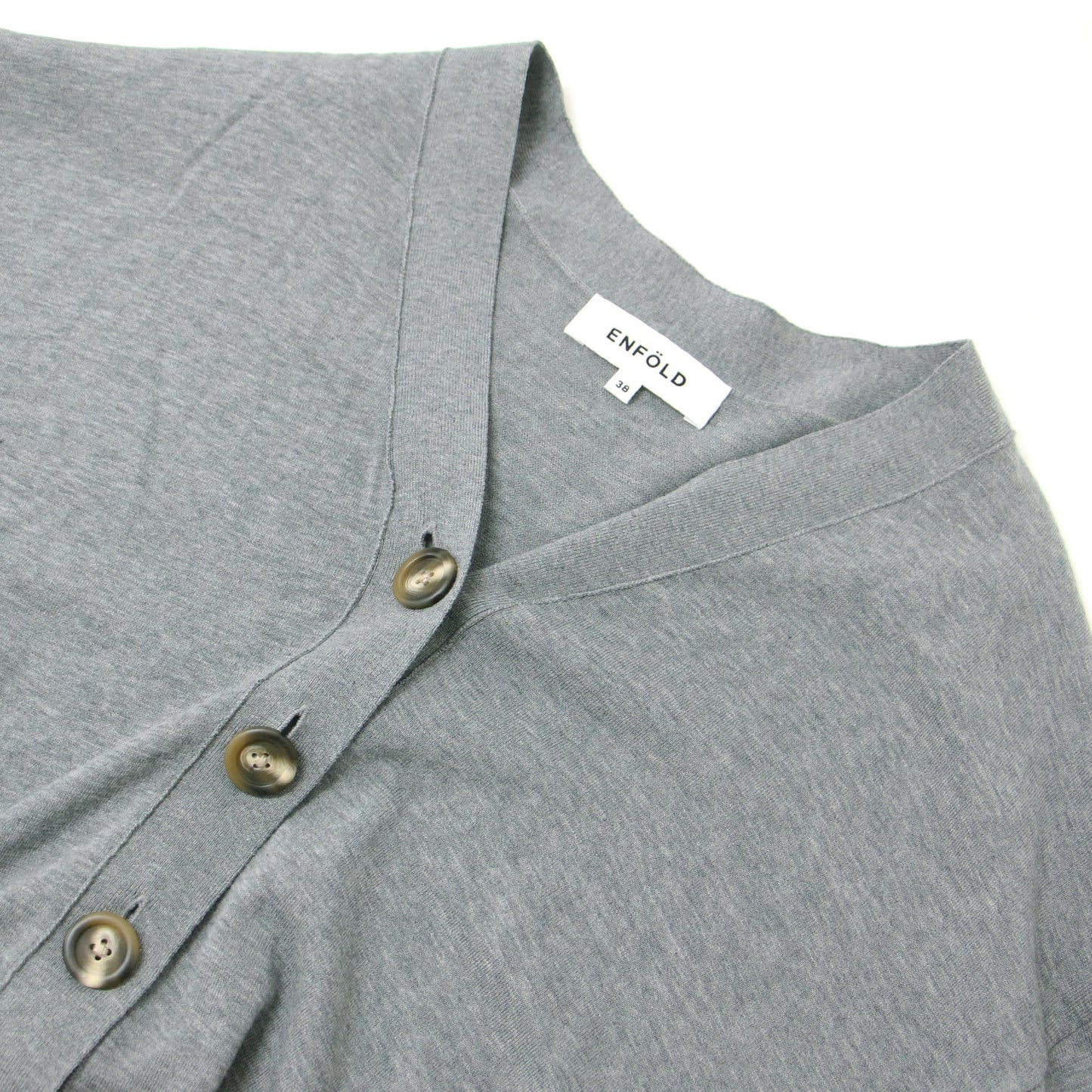 24春夏 ウェーブ ドレープ カーディガン / WAVE DRAPE CARDIGAN ニット 長袖 Vネック クロップド丈 コットン