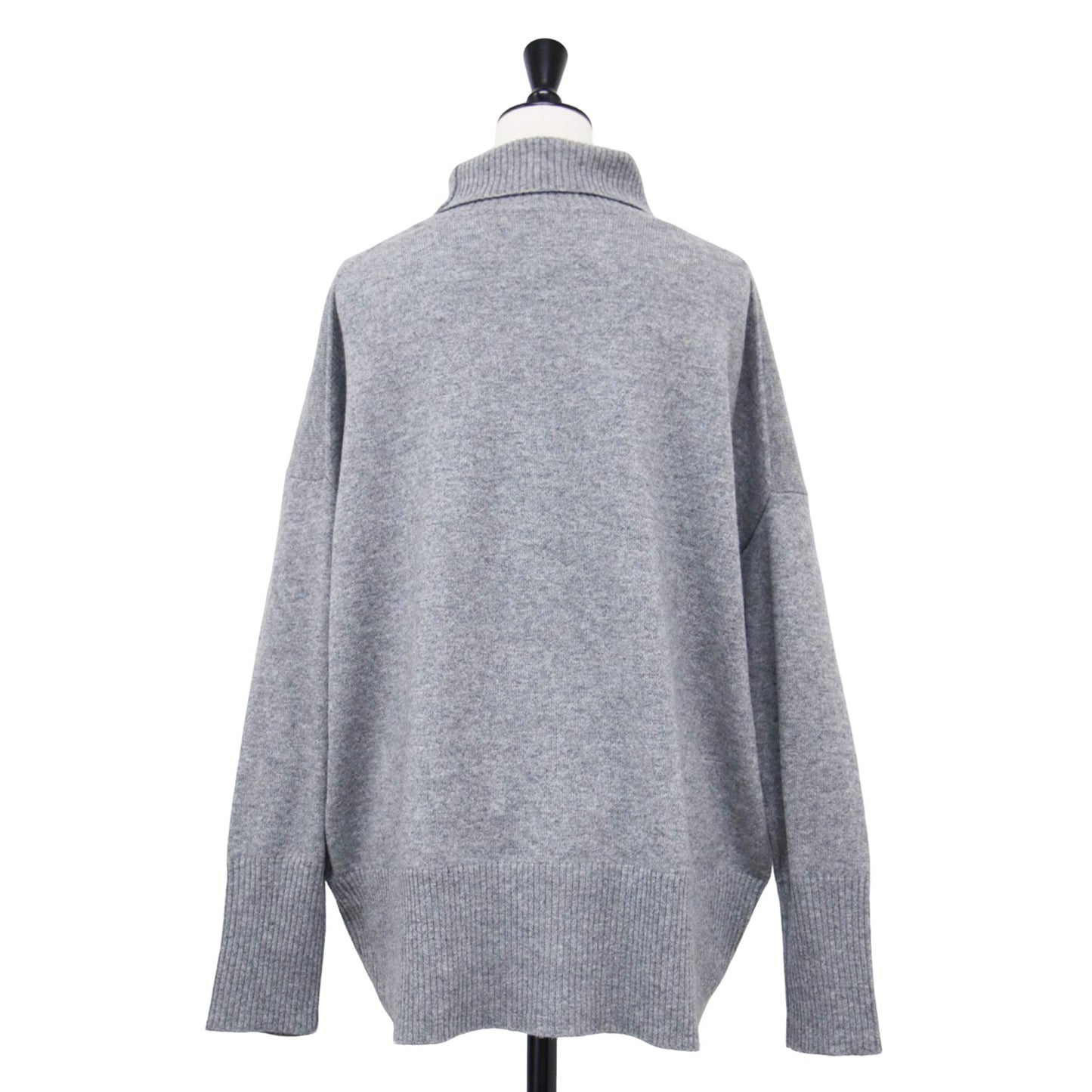 23秋冬 カシミヤ100 ハイネック プルオーバー / 長袖 タートルネック ワイドシルエット ハイゲージ カシミヤ