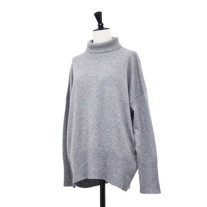 23秋冬 カシミヤ100 ハイネック プルオーバー / 長袖 タートルネック ワイドシルエット ハイゲージ カシミヤ