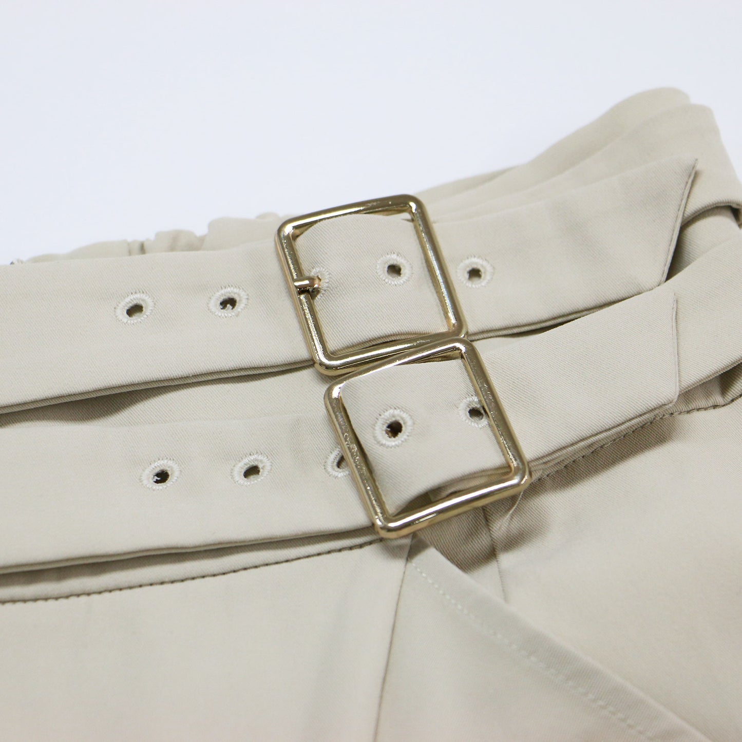 ダブルベルト ラップ スカート / Double Belted Twill Wrap Skirt ロング丈 ラッフル フリル ハイライズ ティアード