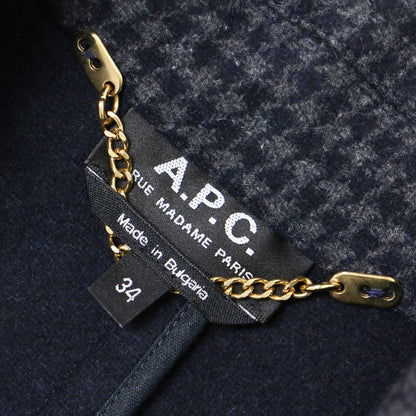 ウール 千鳥柄 チェスター コート / ロング ベルト付き ハウンドトゥース テーラードカラー