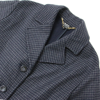 ウール 千鳥柄 チェスター コート / ロング ベルト付き ハウンドトゥース テーラードカラー