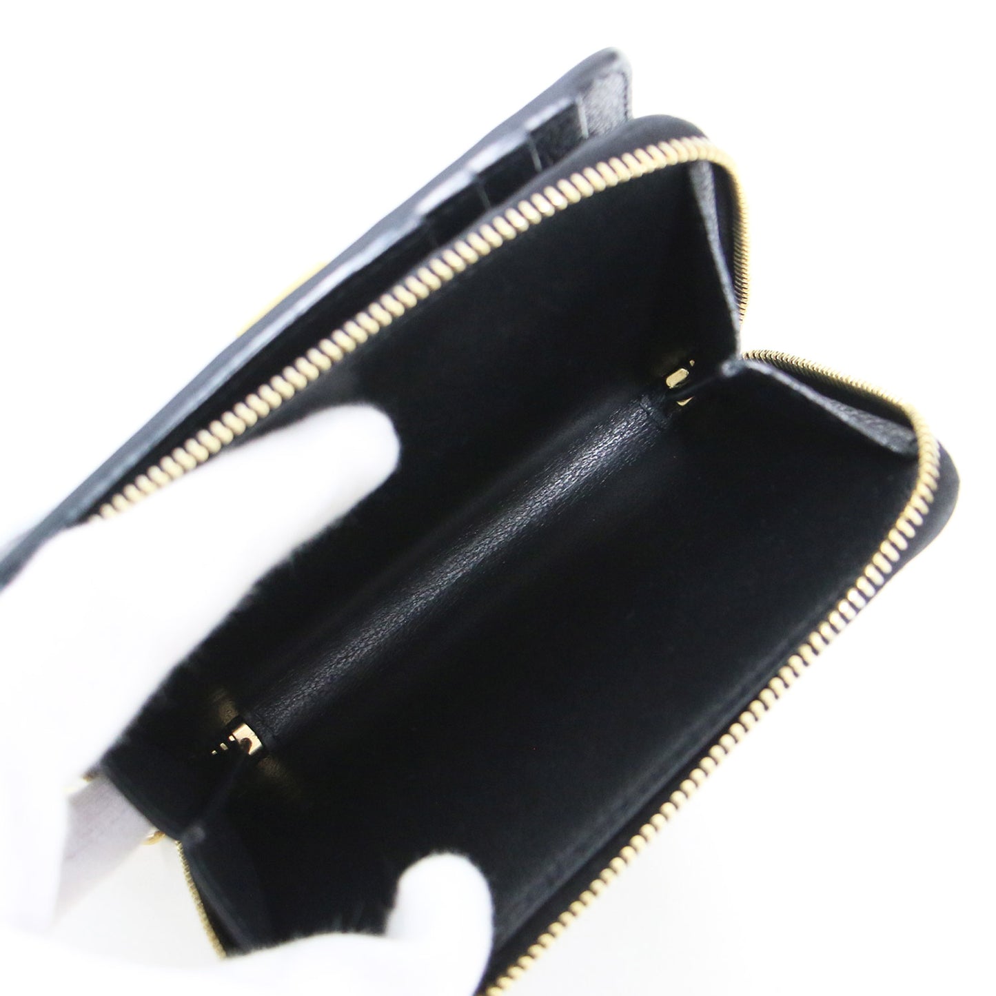 コンパクト ジップ ウォレット YSL ライン 532867 / 二つ折り財布 ロゴ カーフスキン レザー 牛革 本革