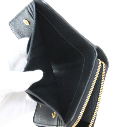 コンパクト ジップ ウォレット YSL ライン 532867 / 二つ折り財布 ロゴ カーフスキン レザー 牛革 本革