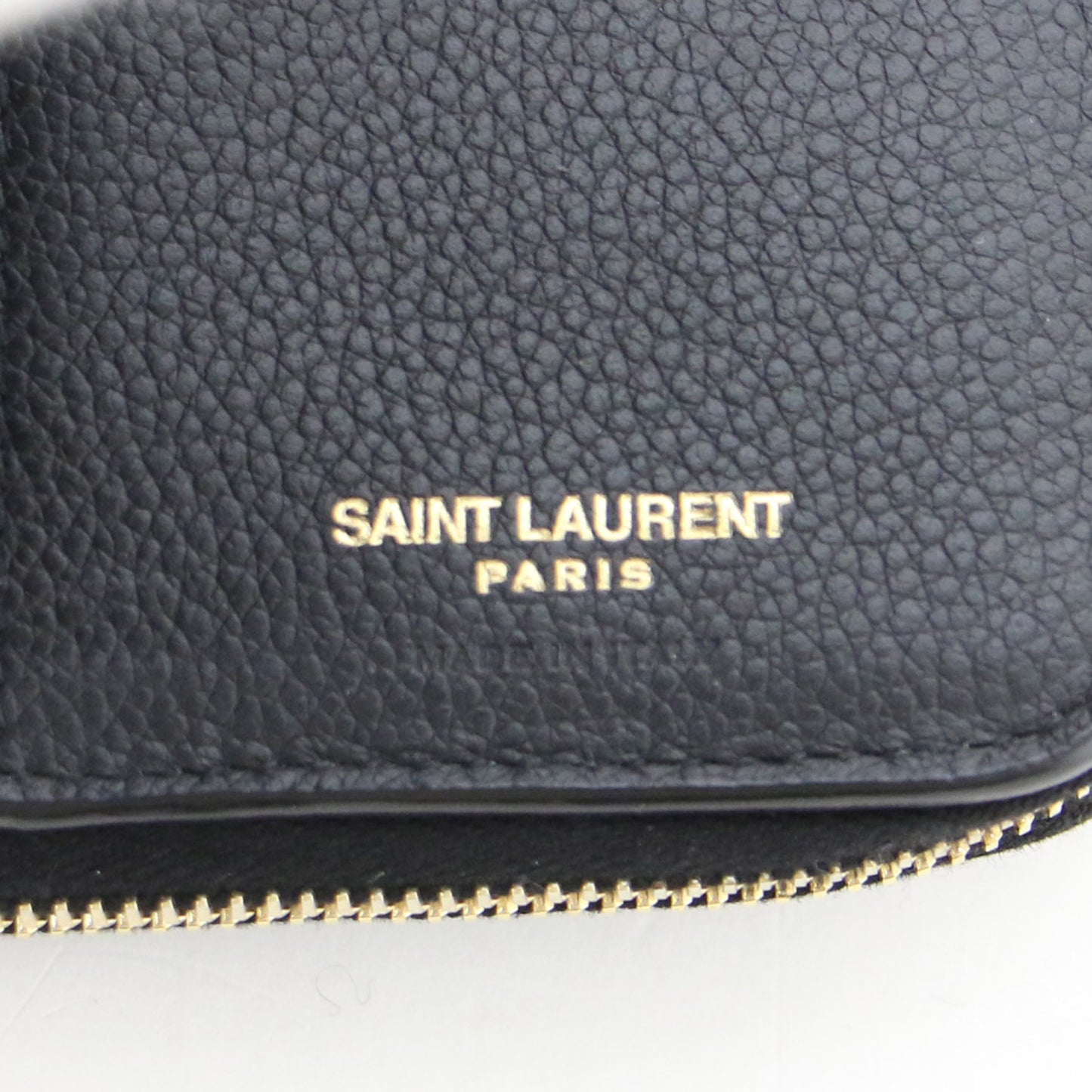 コンパクト ジップ ウォレット YSL ライン 532867 / 二つ折り財布 ロゴ カーフスキン レザー 牛革 本革
