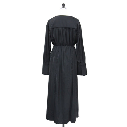 23春夏 ストリング サテン ワンピース / ロング丈 長袖 ギャザー ロングカフス ポリエステル