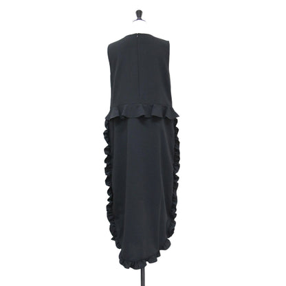 24秋冬 フリル ペプラム ワンピース / △○SHELL FRILL peplum onepiece ロング丈 ノースリーブ