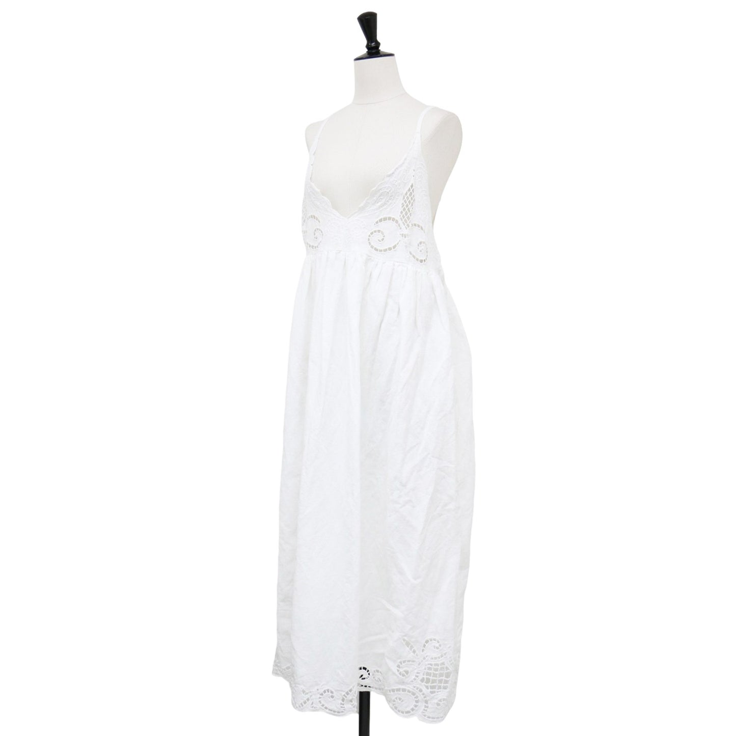 24春夏 エンブロイダリー キャミ ドレス / ロング丈 マキシ リネン コットン