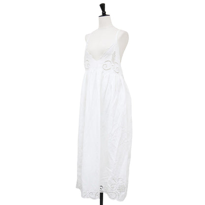 24春夏 エンブロイダリー キャミ ドレス / ロング丈 マキシ リネン コットン