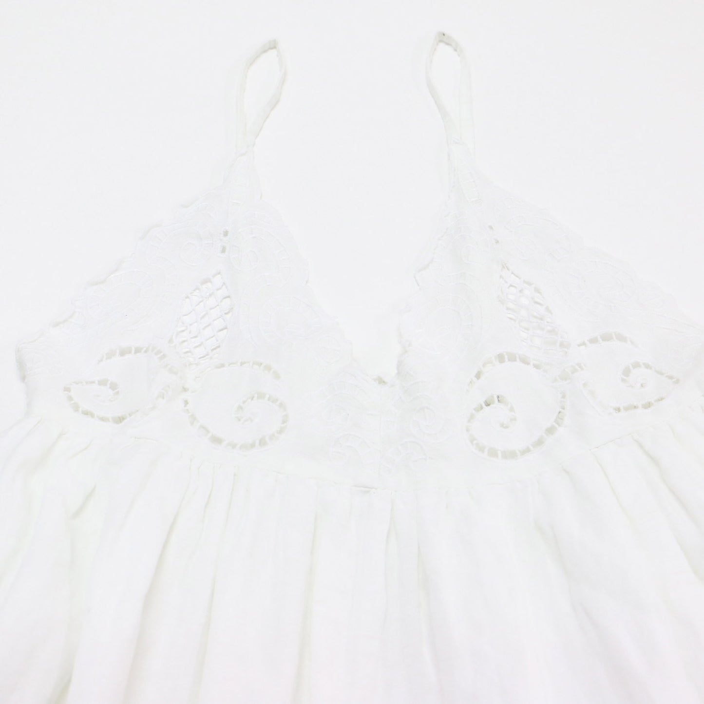 24春夏 エンブロイダリー キャミ ドレス / ロング丈 マキシ リネン コットン