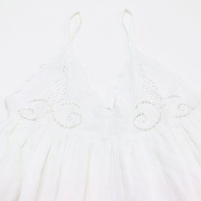 24春夏 エンブロイダリー キャミ ドレス / ロング丈 マキシ リネン コットン