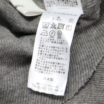 24秋冬 ヤク コットン タートルネック ニット / Yak/Cotton RIB TURTLENECK カットソー 長袖 リブ ウール