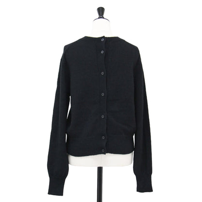 23秋冬 アルパカ 2WAY ニット / Alpaca Open Back カーディガン 長袖 クルーネック コンパクト