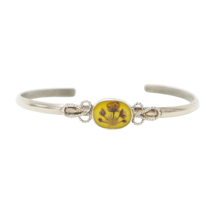 24秋冬 フラワー ナロー ブレスレット オーバル / Flower Narrow Bracelet-oval バングル 花