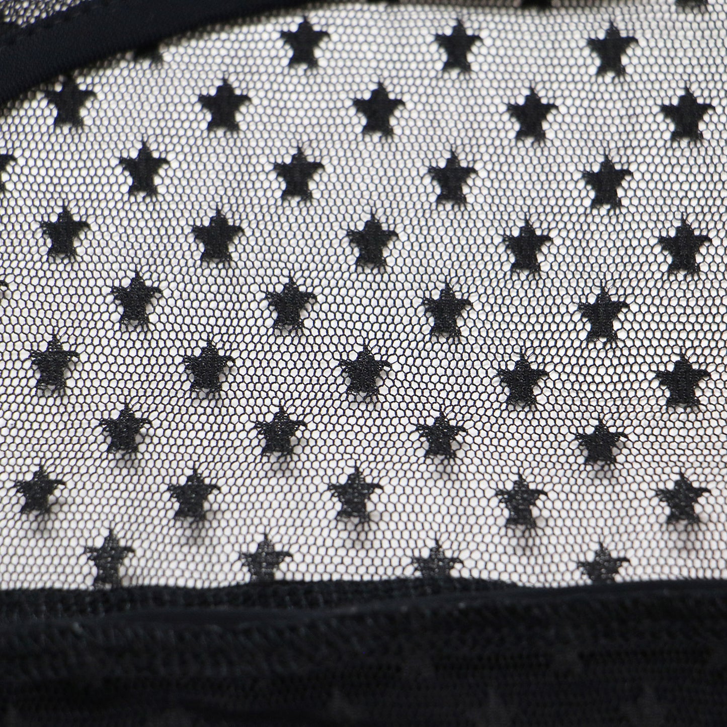 スター チュール タンクトップ / カットソー ノースリーブ 星 シアー シースルー ストレッチ ジャージ素材