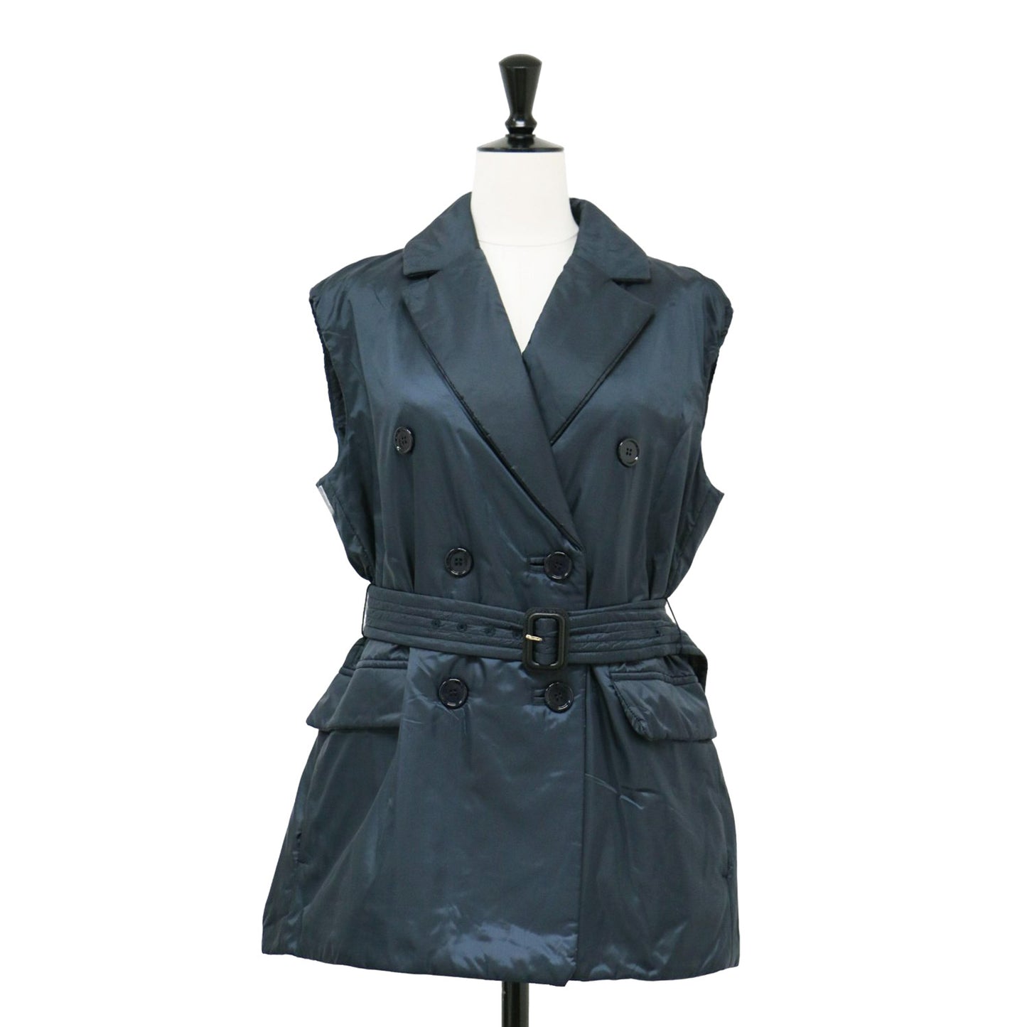 CAMELUXE ダブルブレスト ベスト / ジレ ベルト ロゴ 中綿