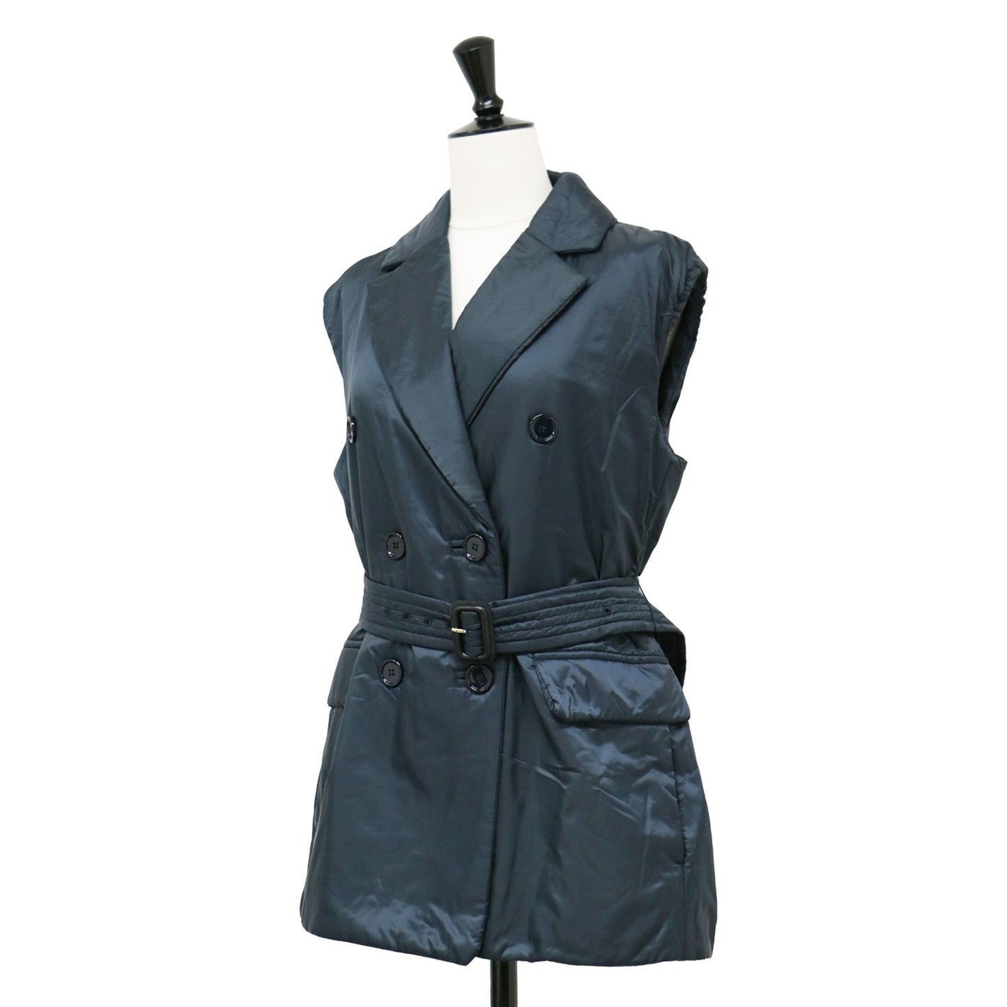 CAMELUXE ダブルブレスト ベスト / ジレ ベルト ロゴ 中綿