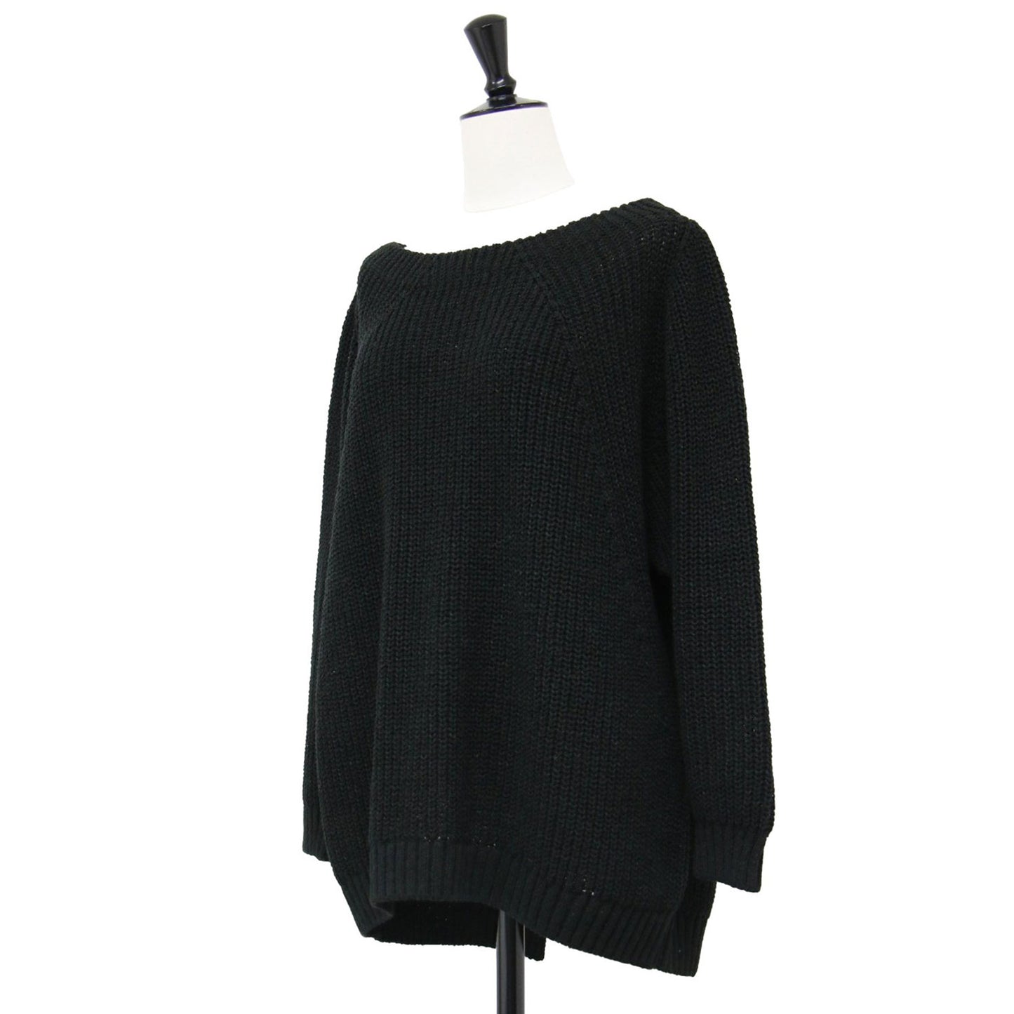 Lily Linen アゼ プルオーバー / ニット 長袖 畔編み ボートネック シルク リネン