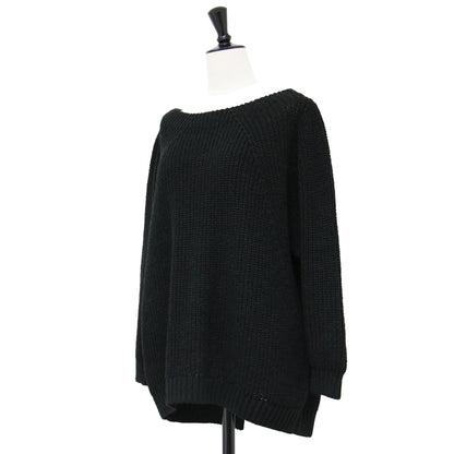 Lily Linen アゼ プルオーバー / ニット 長袖 畔編み ボートネック シルク リネン