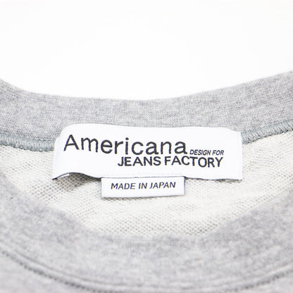 × JEANS FACTORY 別注 サイド ジップ カットアウト スウェット / クルーネック 長袖 ロングスリーブ ロゴ刺繍