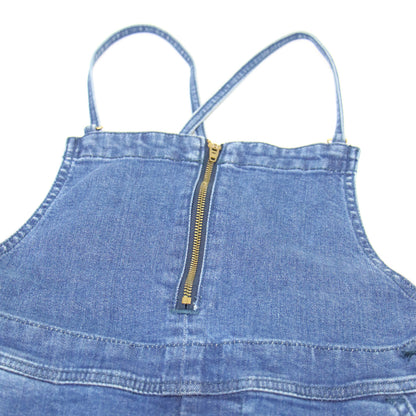 × ROSSO フロントジップ ジャンパースカート / FRONT ZIP JUMPER SKIRT デニム サロペット Iライン ロング丈 スリット コットン