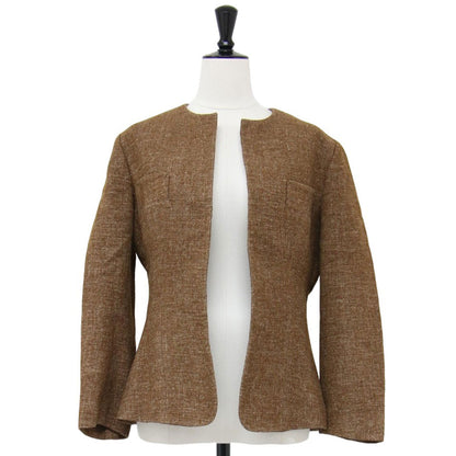 ノーカラー ショート ジャケット FY-J13-187 / ウール リネン ダーツ 90年代