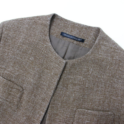 ノーカラー ショート ジャケット FY-J13-187 / ウール リネン ダーツ 90年代