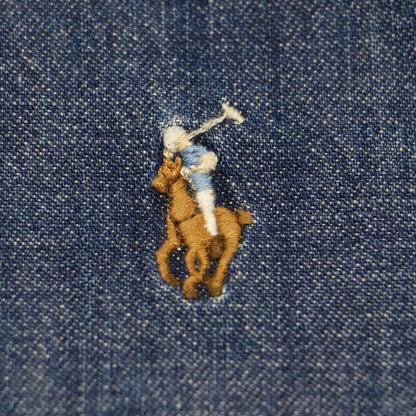デニム シャツ / 長袖 ボタンダウン ポニー 刺繍 コットン