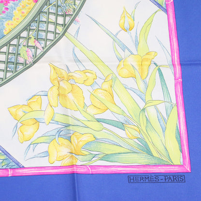 カレ90 シルク スカーフ モネの庭 / GIVERNY 花柄 フラワー プリント 大判 正方形