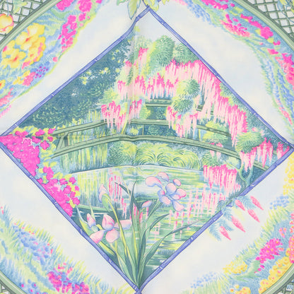 カレ90 シルク スカーフ モネの庭 / GIVERNY 花柄 フラワー プリント 大判 正方形