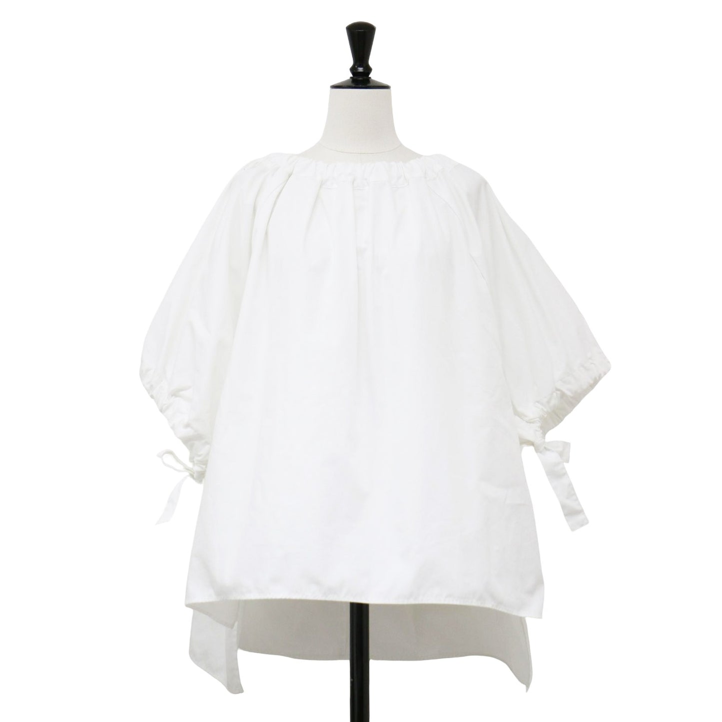 マシュマロ ブラウス / Marshmallow Blouse 半袖 ギャザー リボン コットン