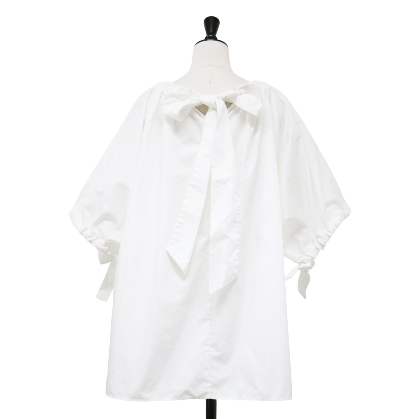 マシュマロ ブラウス / Marshmallow Blouse 半袖 ギャザー リボン コットン