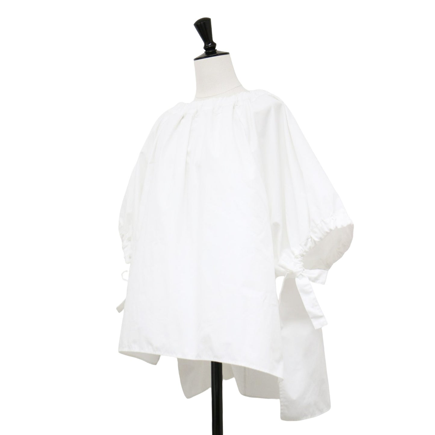 マシュマロ ブラウス / Marshmallow Blouse 半袖 ギャザー リボン コットン