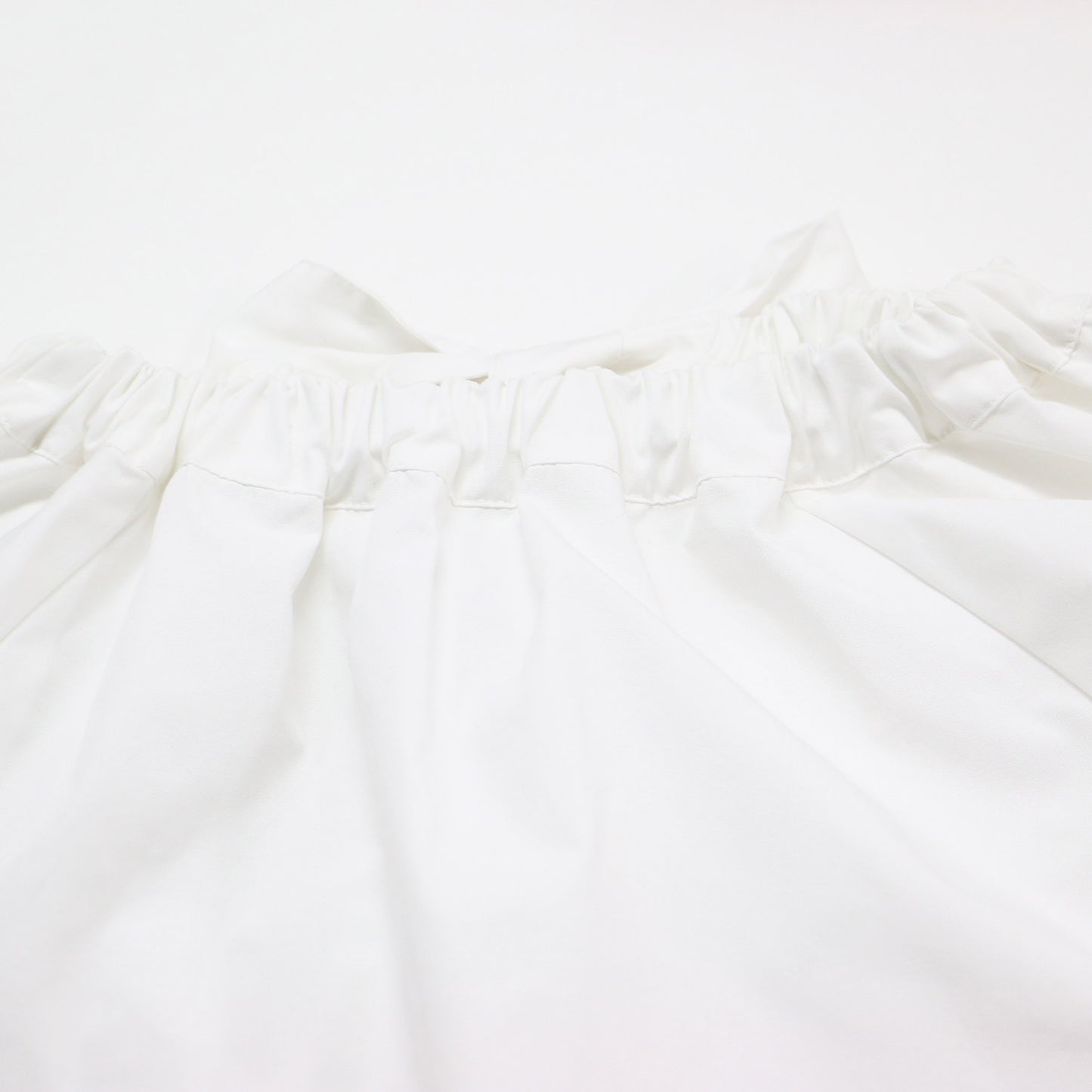 マシュマロ ブラウス / Marshmallow Blouse 半袖 ギャザー リボン コットン